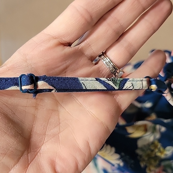 Xhilaration Size S Dusty Blue with Floral Strappy Blue Sun Dress, Exc. Used Cond - Picture 10 of 11